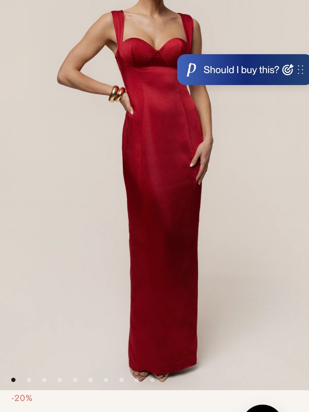 JLUXLABEL Red Strap Maxi Gown
